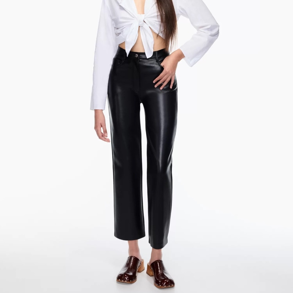 Aritzia Melina Cropped Leather Pants